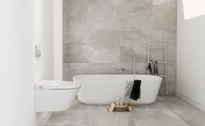 Savanté Smart Wall Hung Bidet Toilet with Concealed Cistern and Chrome Flush Plate