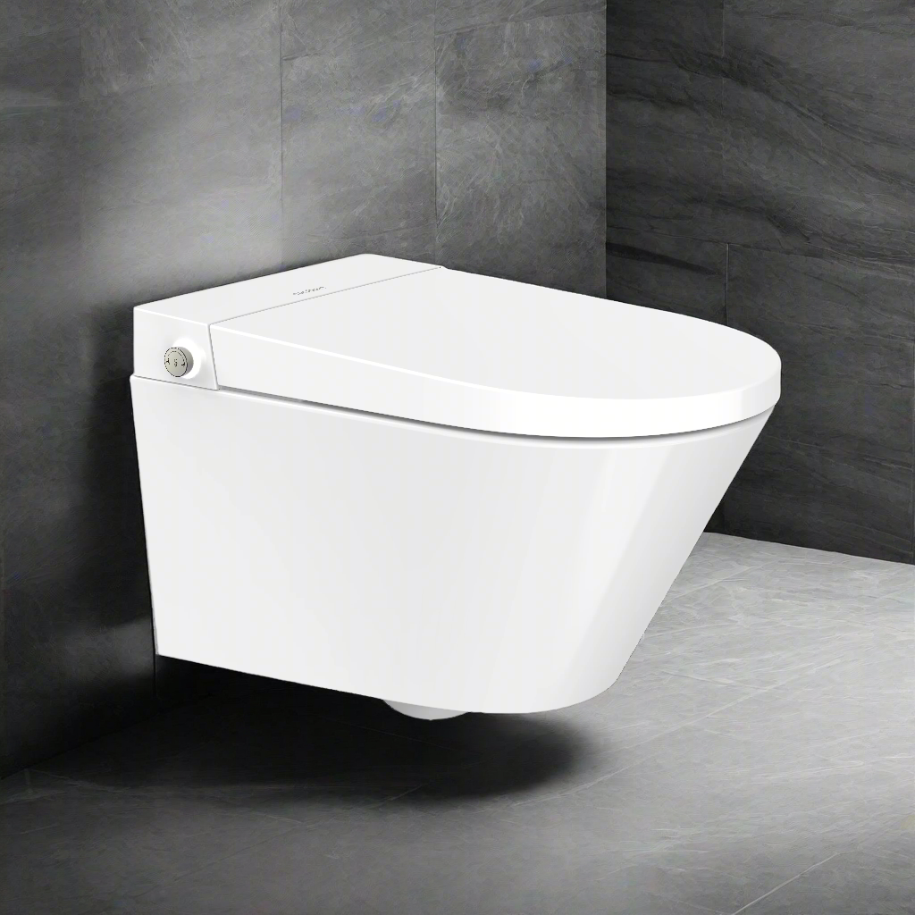 Savanté Smart Wall Hung Bidet Toilet with Concealed Cistern and Gold Flush Plate