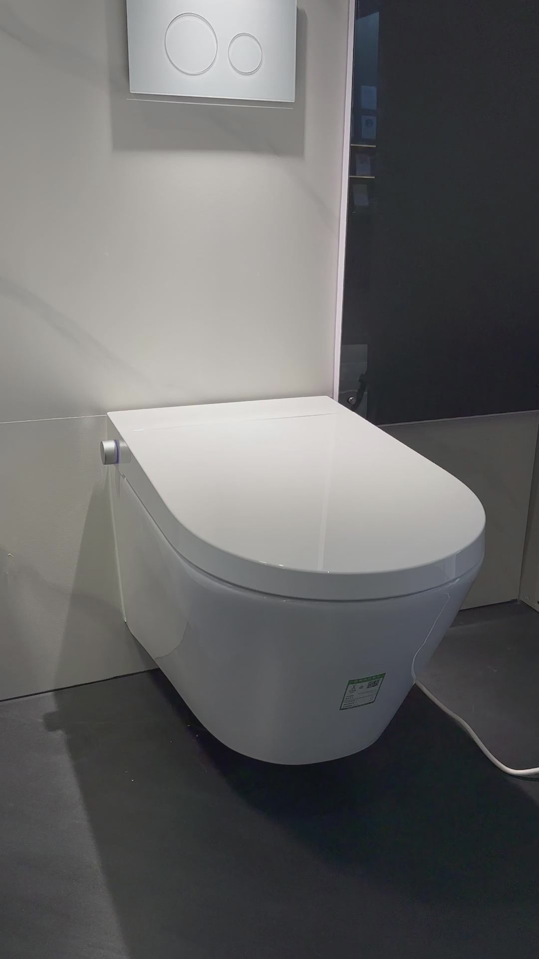 Savanté Smart Wall Hung Bidet Toilet with Concealed Cistern and Gold Flush Plate